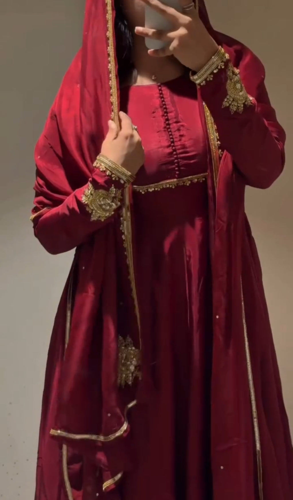 Beautiful Maroon Anarkali Suit Set ❤️