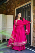 Beautiful Georgette Pink Anarkali Gown Set