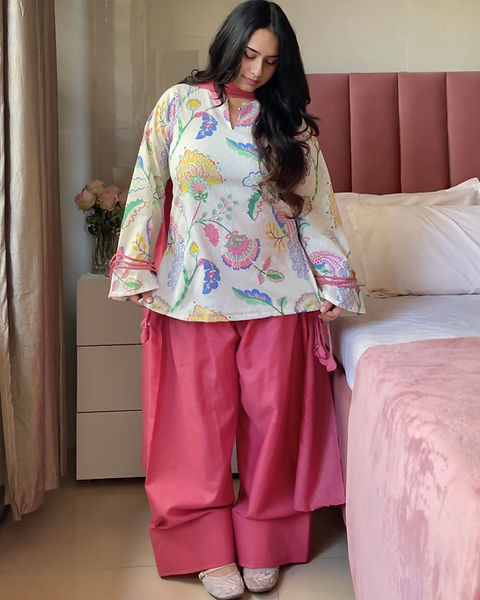 Beautiful Printed Cotton Farshi Suit Set