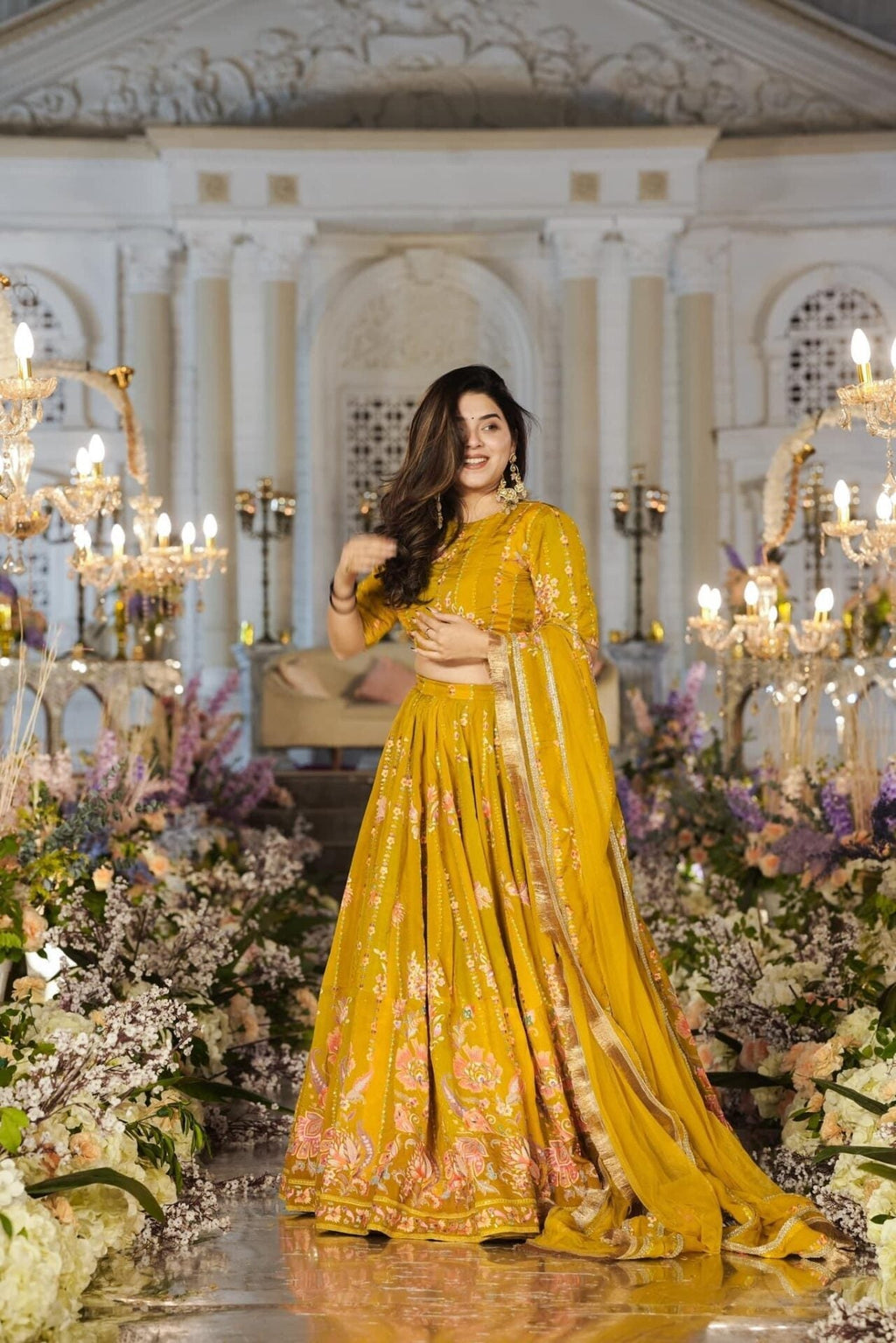 Beautiful Printed Organza Lehenga Set