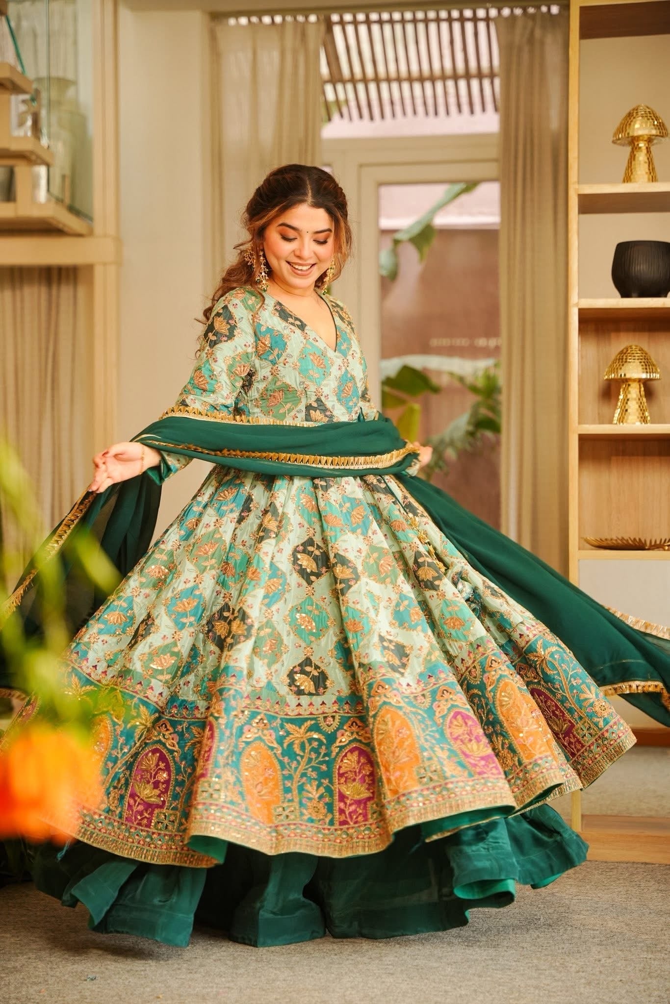 Traditional Heavy Sequence Work Anarkali Suit Set