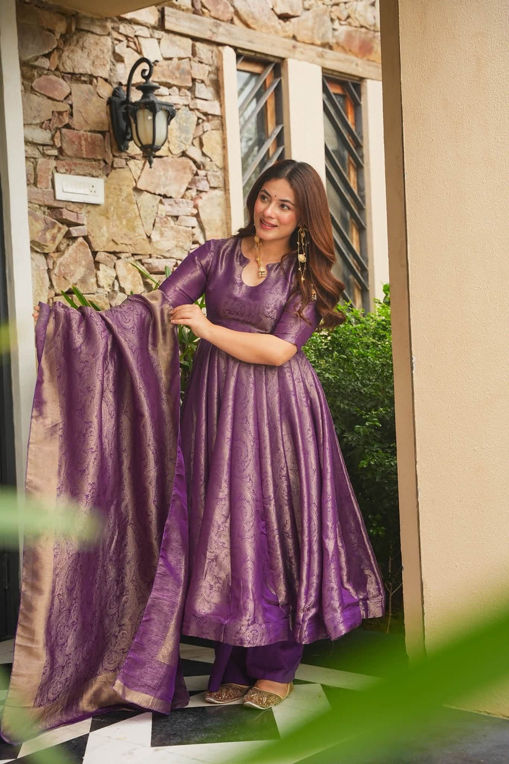 Newly Launch Banarasi Cosmos Anarkali Suit Set