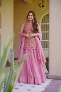 Beautiful Grace Pink Kurta Skirt Set