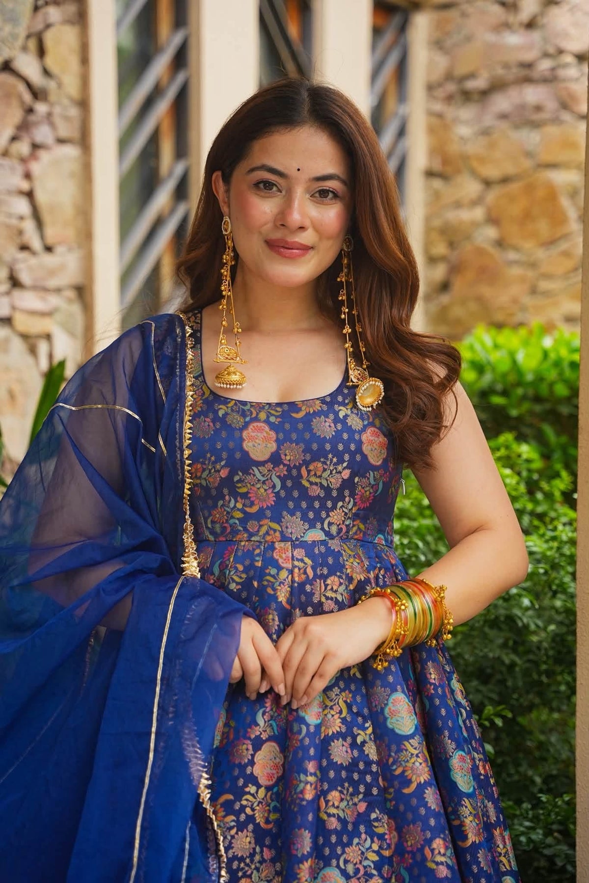 Banarasi Royal Heavy Embroidered Anarkali Suit Set