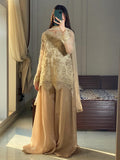 Gold Embroidered & Sequence Pakistani Top Palazzo Set