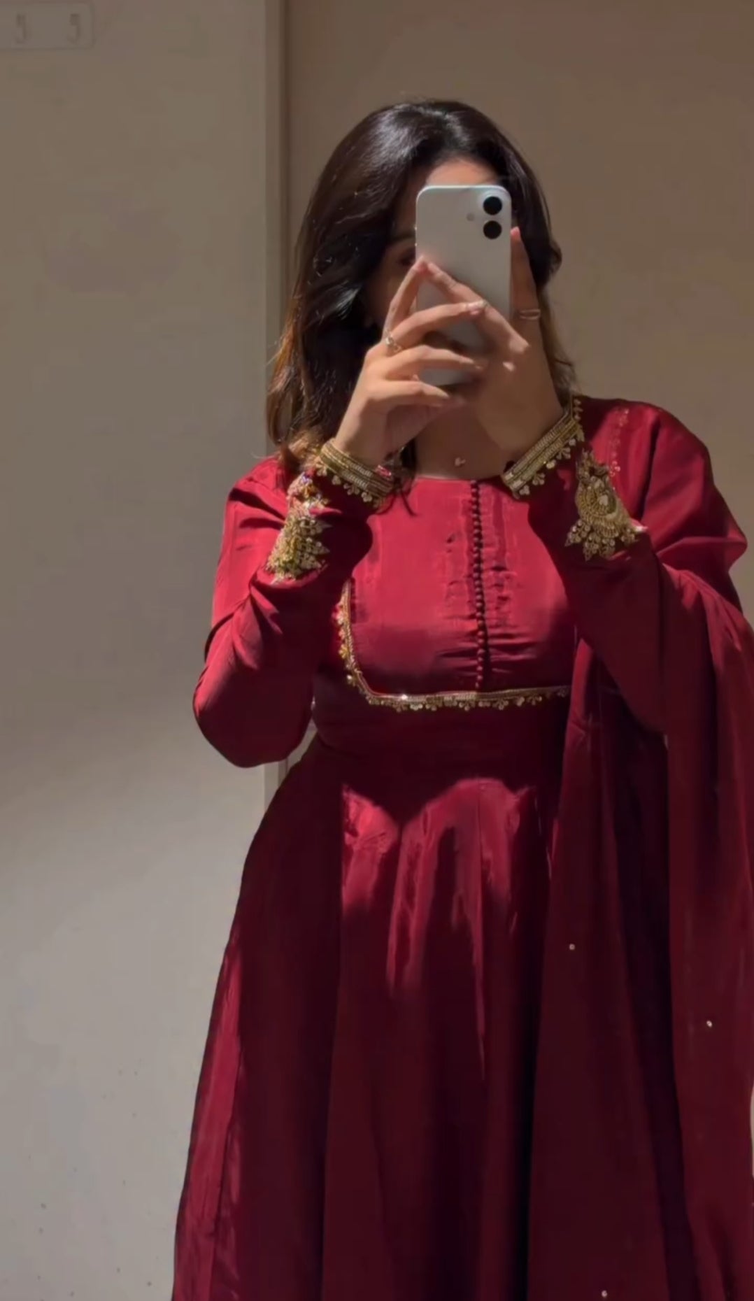 Beautiful Maroon Anarkali Suit Set ❤️