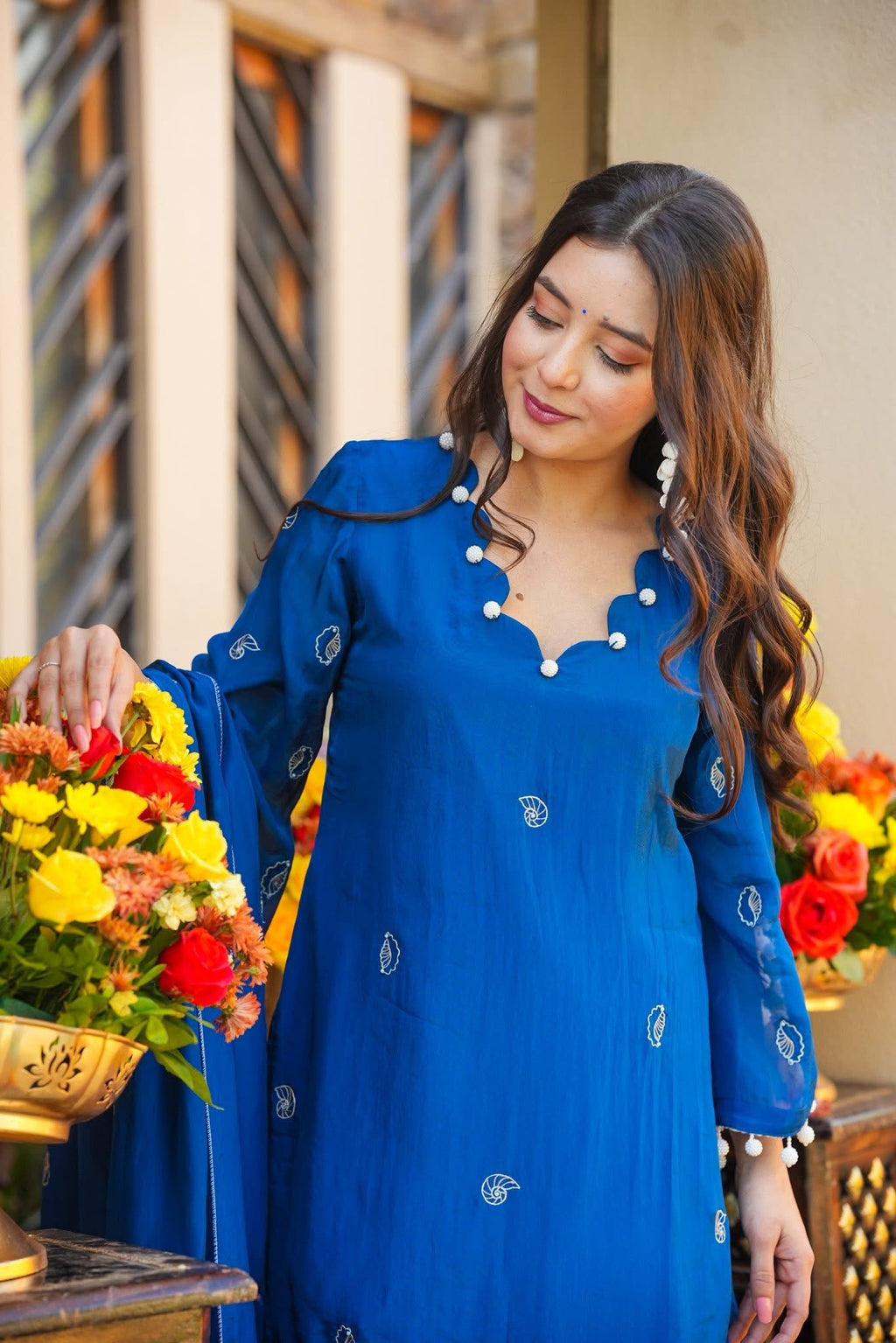 Beautiful Blue Color Sharara Suit Set