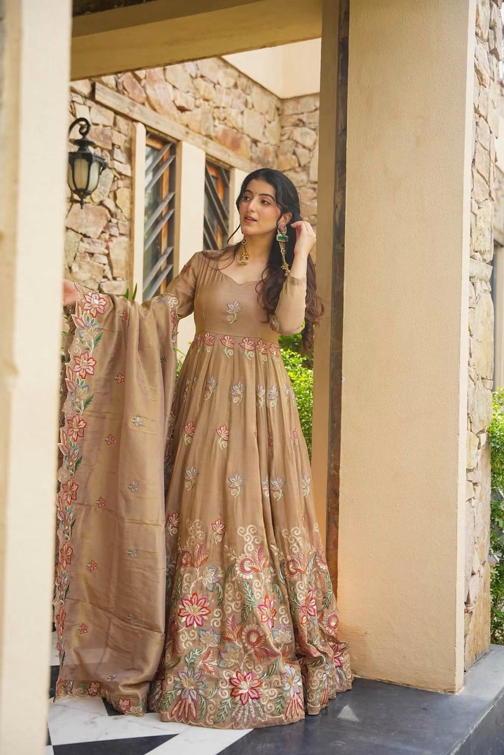 Beautiful Embroidered Cosmos Anarkali Suit Set