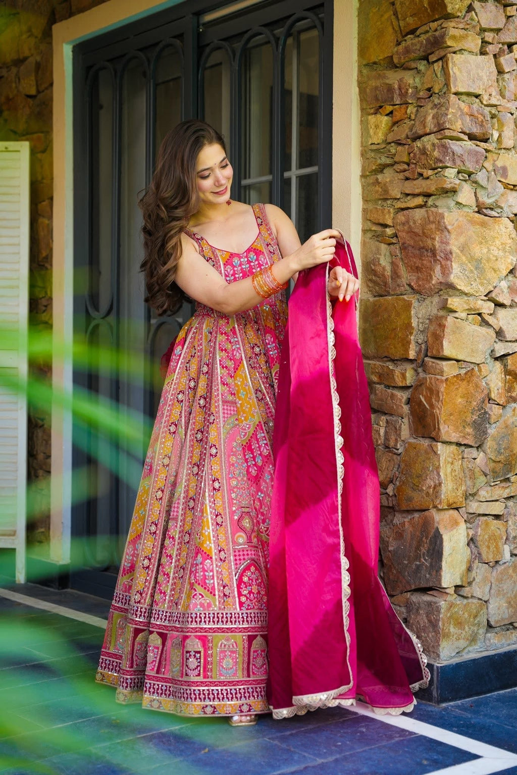 Traditional Heavy Embroidered and Sequence Work Anarkali Gown Set
