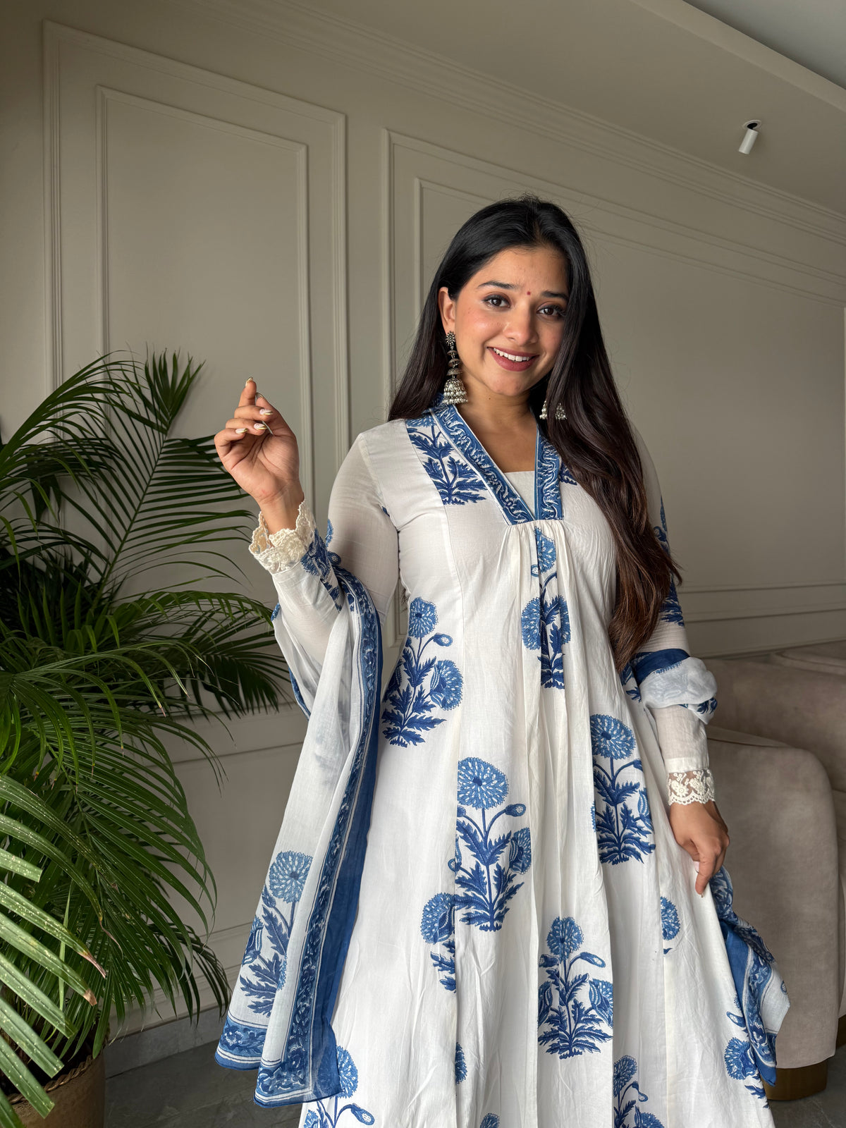 Pure Cotton Anarkali Suit Set