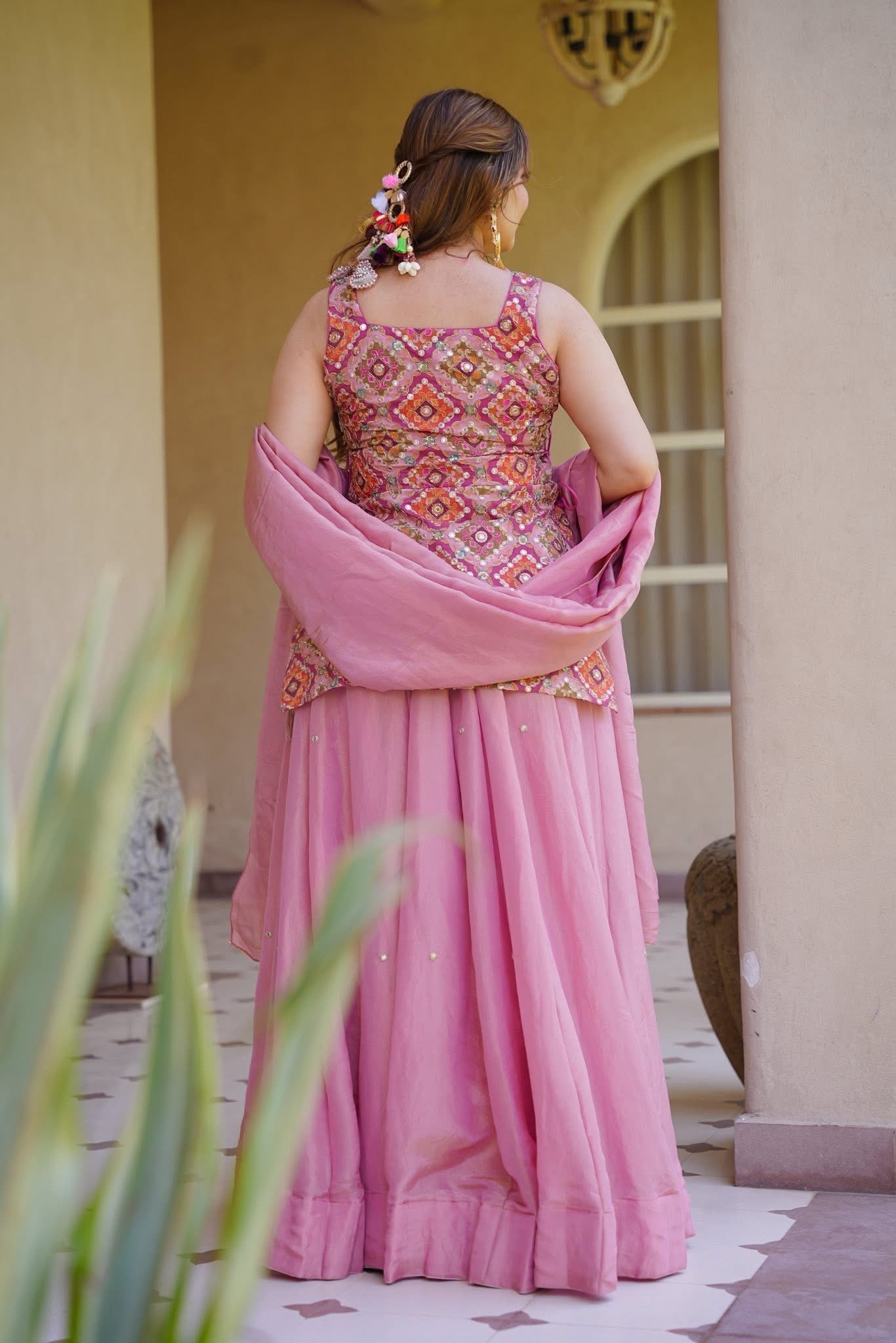 Beautiful Grace Pink Kurta Skirt Set