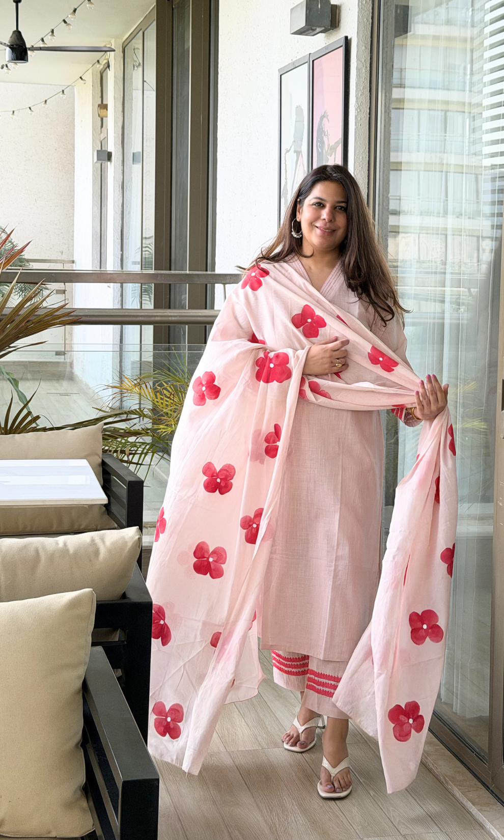Dusty Pink Cotton Kurta Set