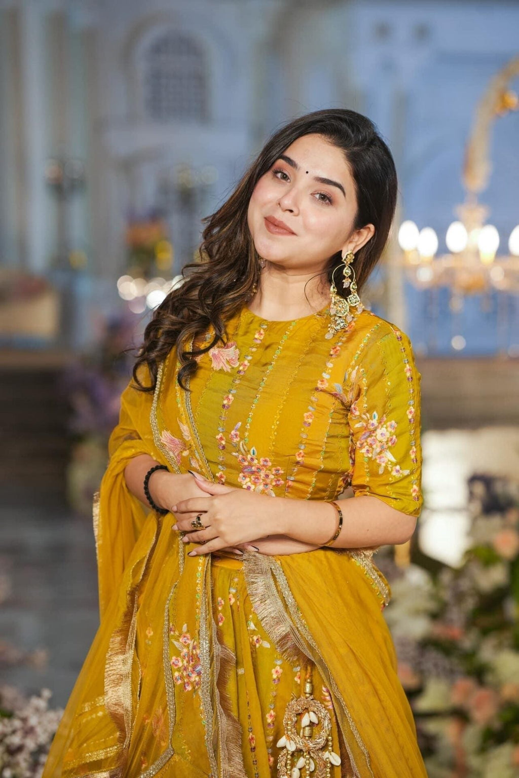 Beautiful Printed Organza Lehenga Set