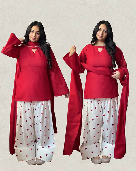 Red Heart Farshi Salwar Suit With Duptta