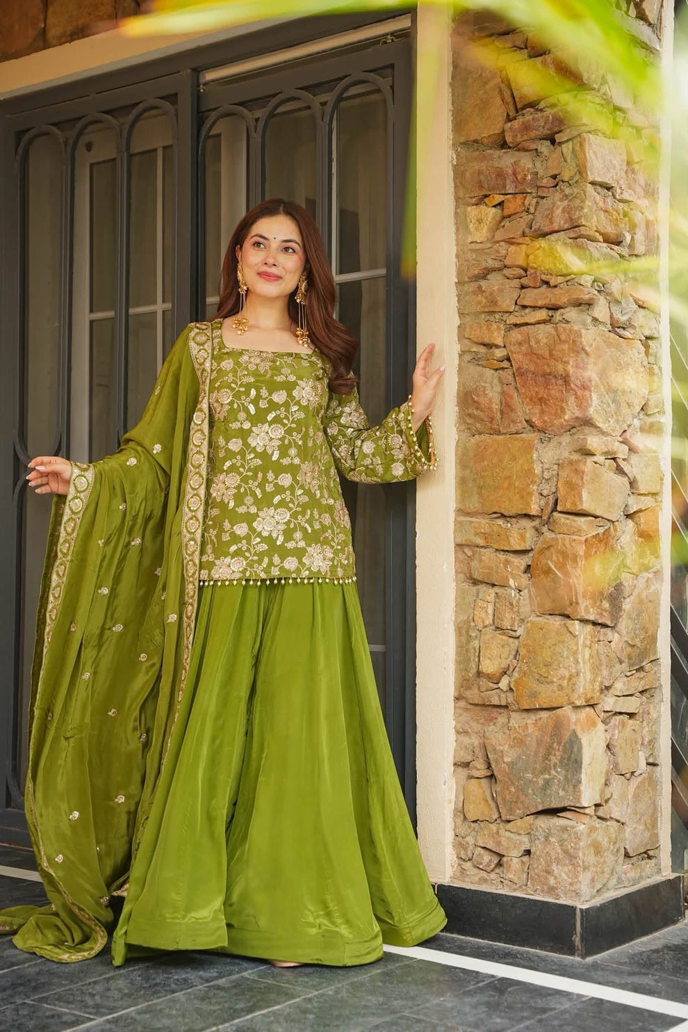 Beautiful Embroidered Sharara Suit Set