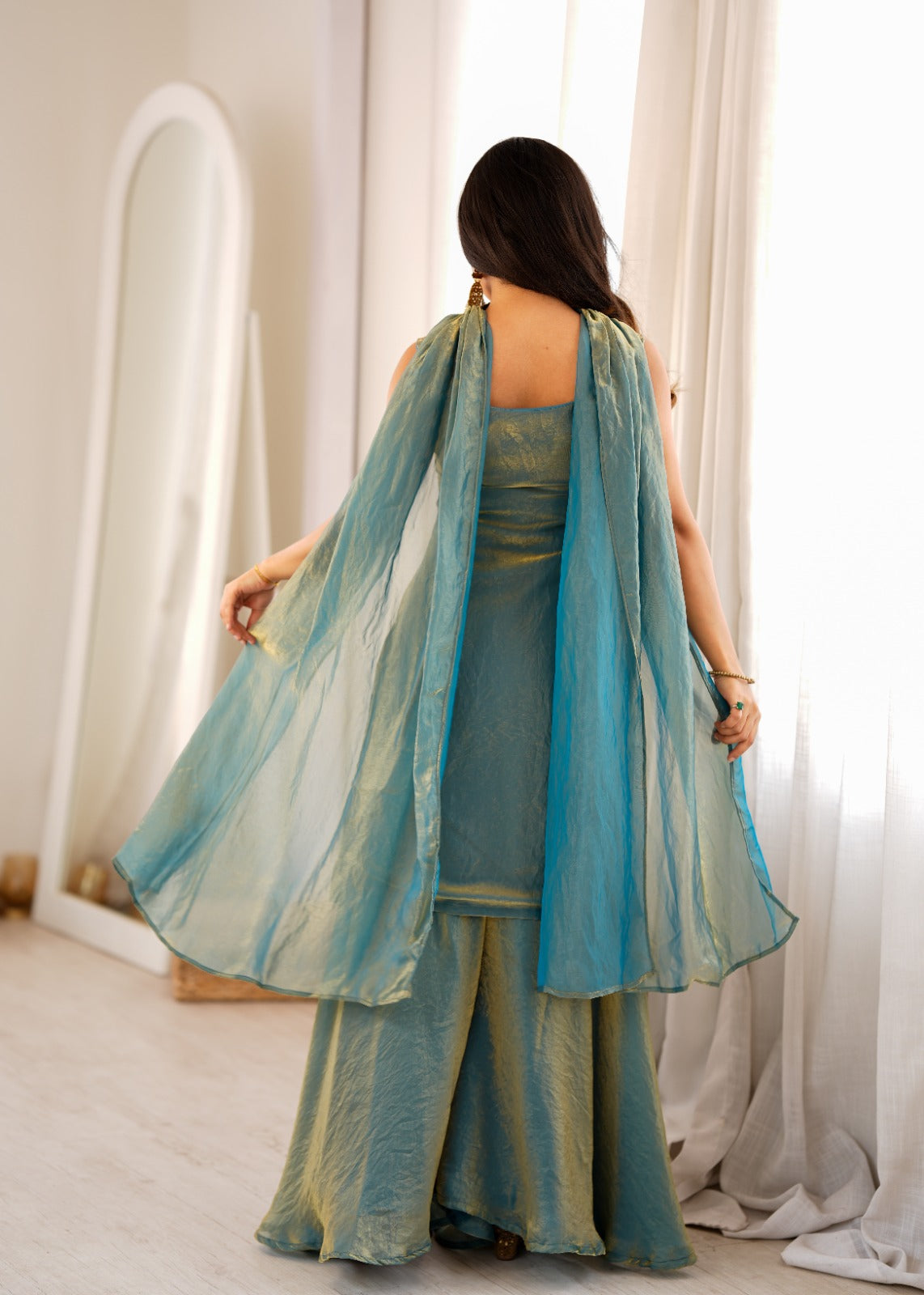 Beautiful Sleeveless Top Sharara Set