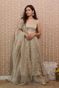 Rangrez Tissue Embroidered Anarkali Set