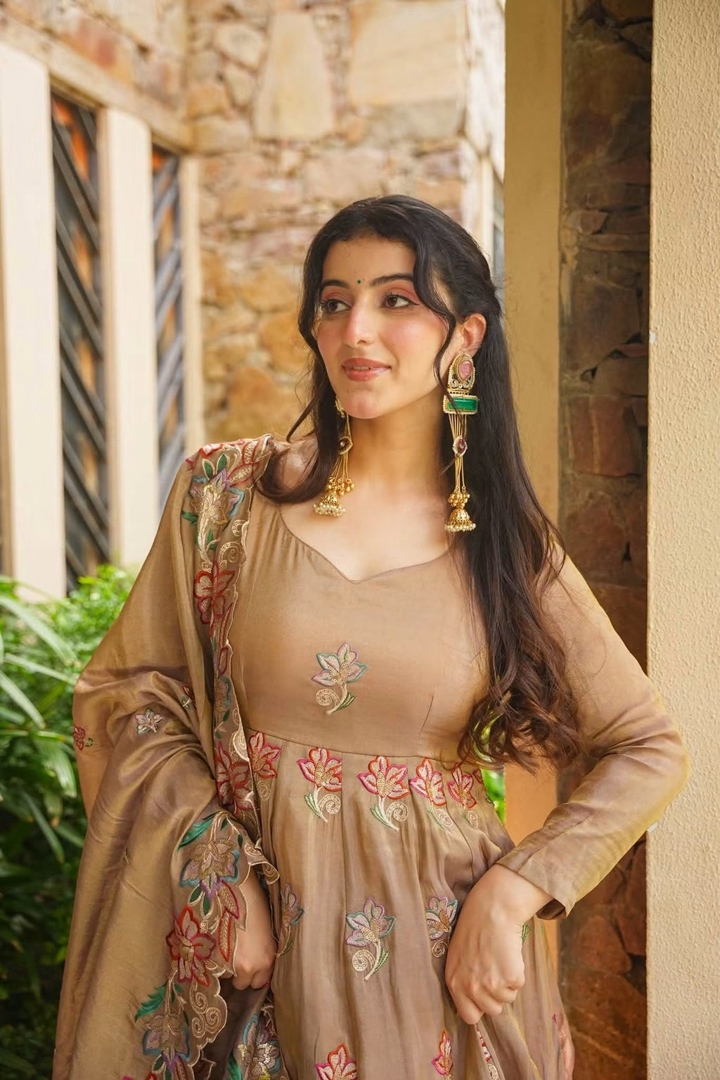 Beautiful Embroidered Cosmos Anarkali Suit Set