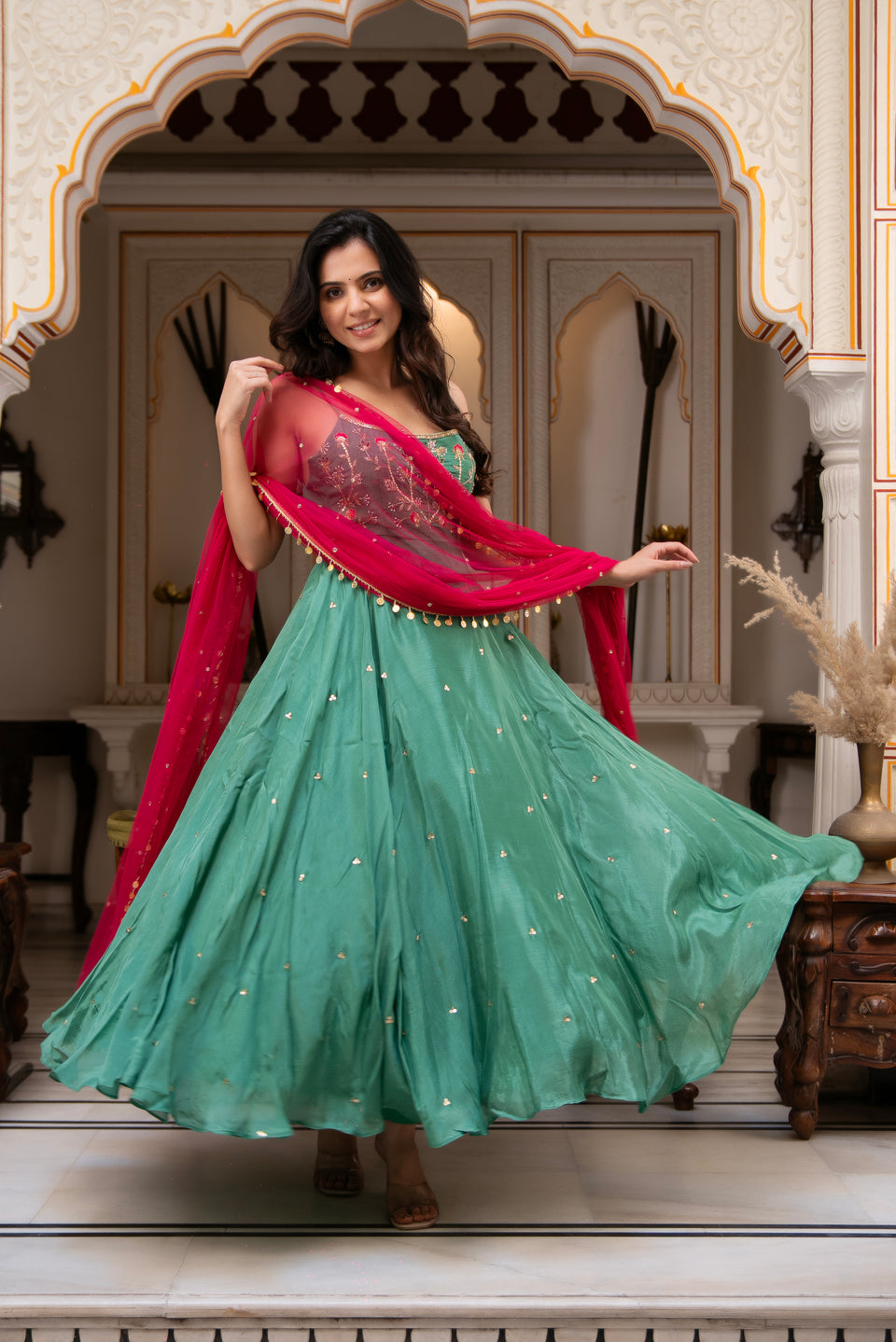 Embroidered Anarkali Suit Set