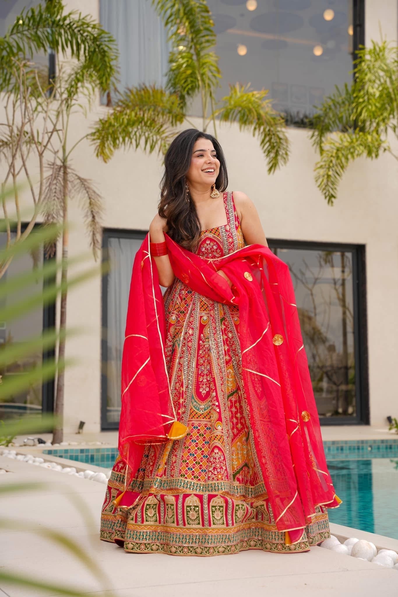 Traditional Heavy Embroidered & Sequence Work Anarkali Gown Set