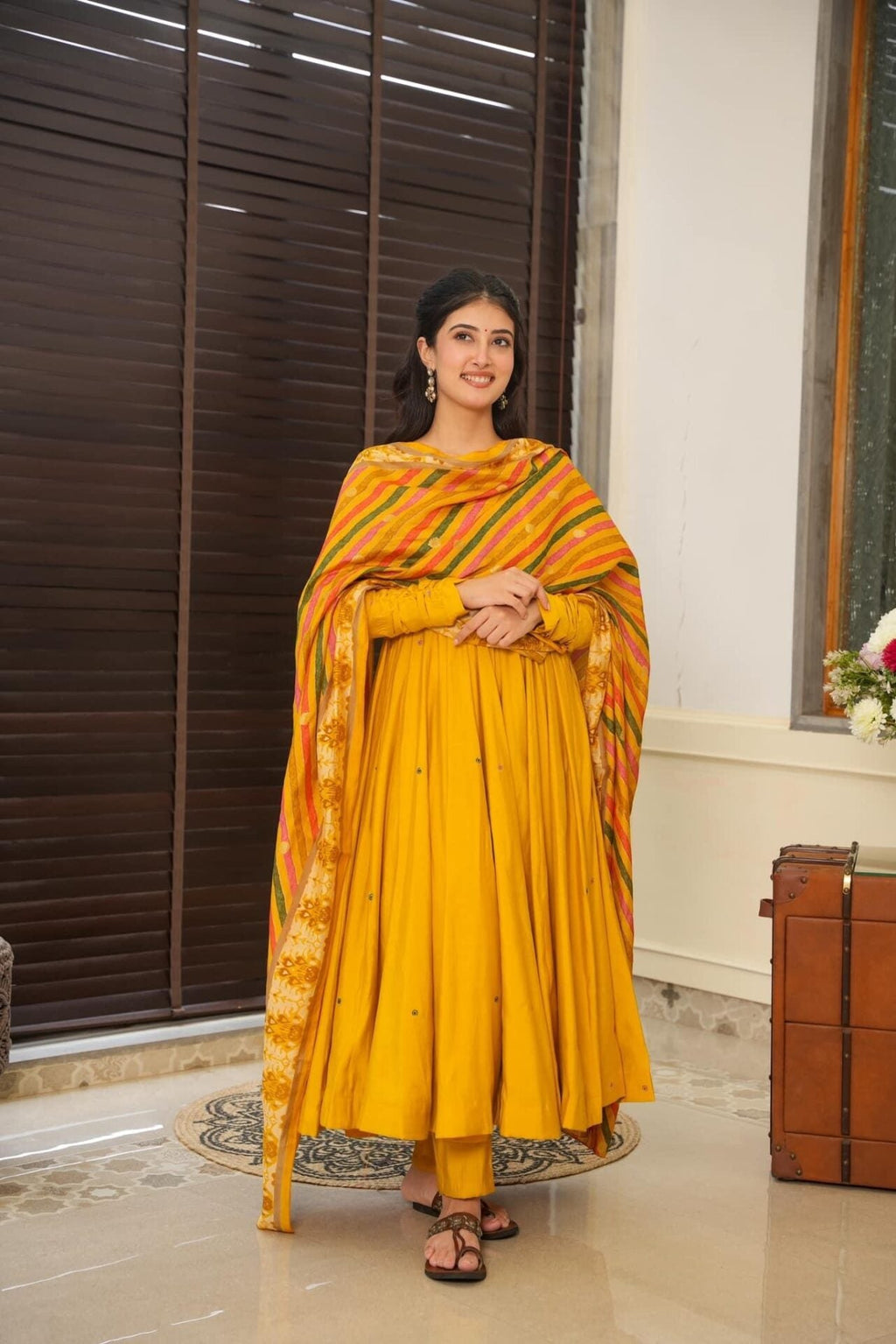 Beautiful Yellow Anarkali Suit Set ❤️