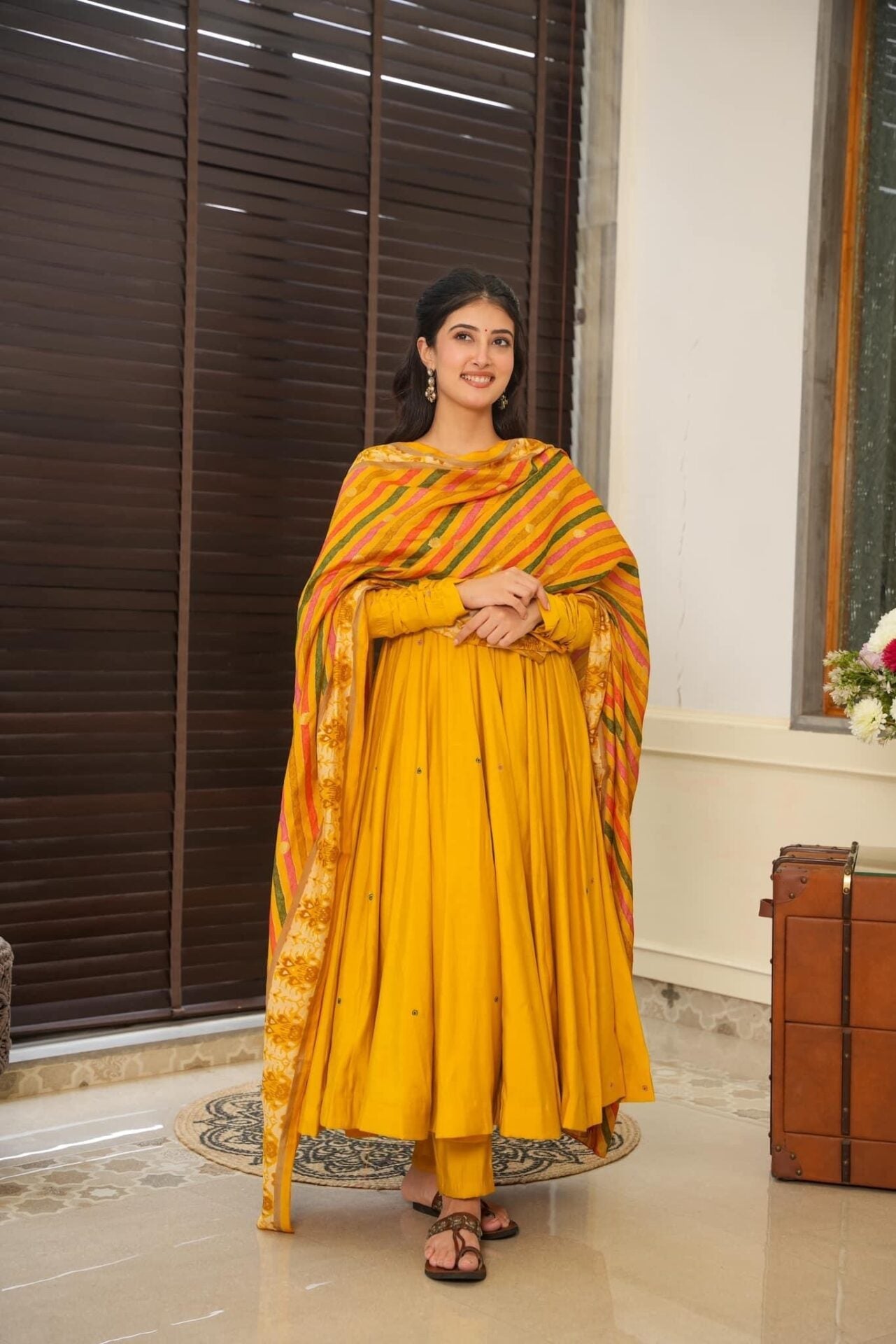 Beautiful Yellow Anarkali Suit Set ❤️