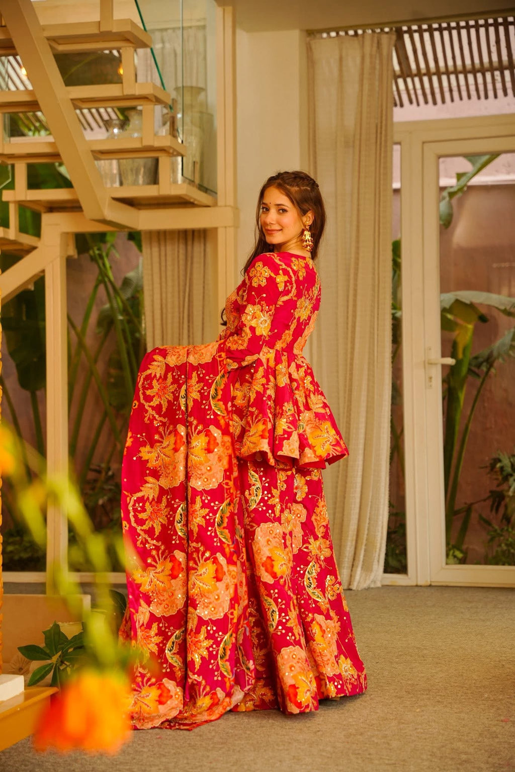 Beautiful Sequence Work Wedding Sharara Suit Set