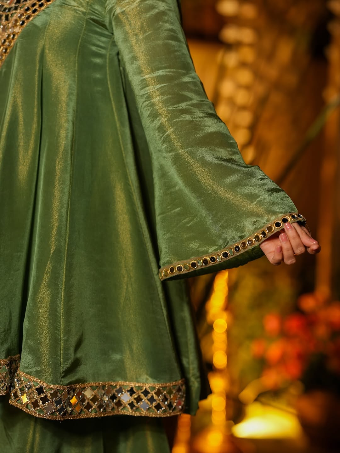 Beautiful Real Mirror Zari Work Sharara Suit Set