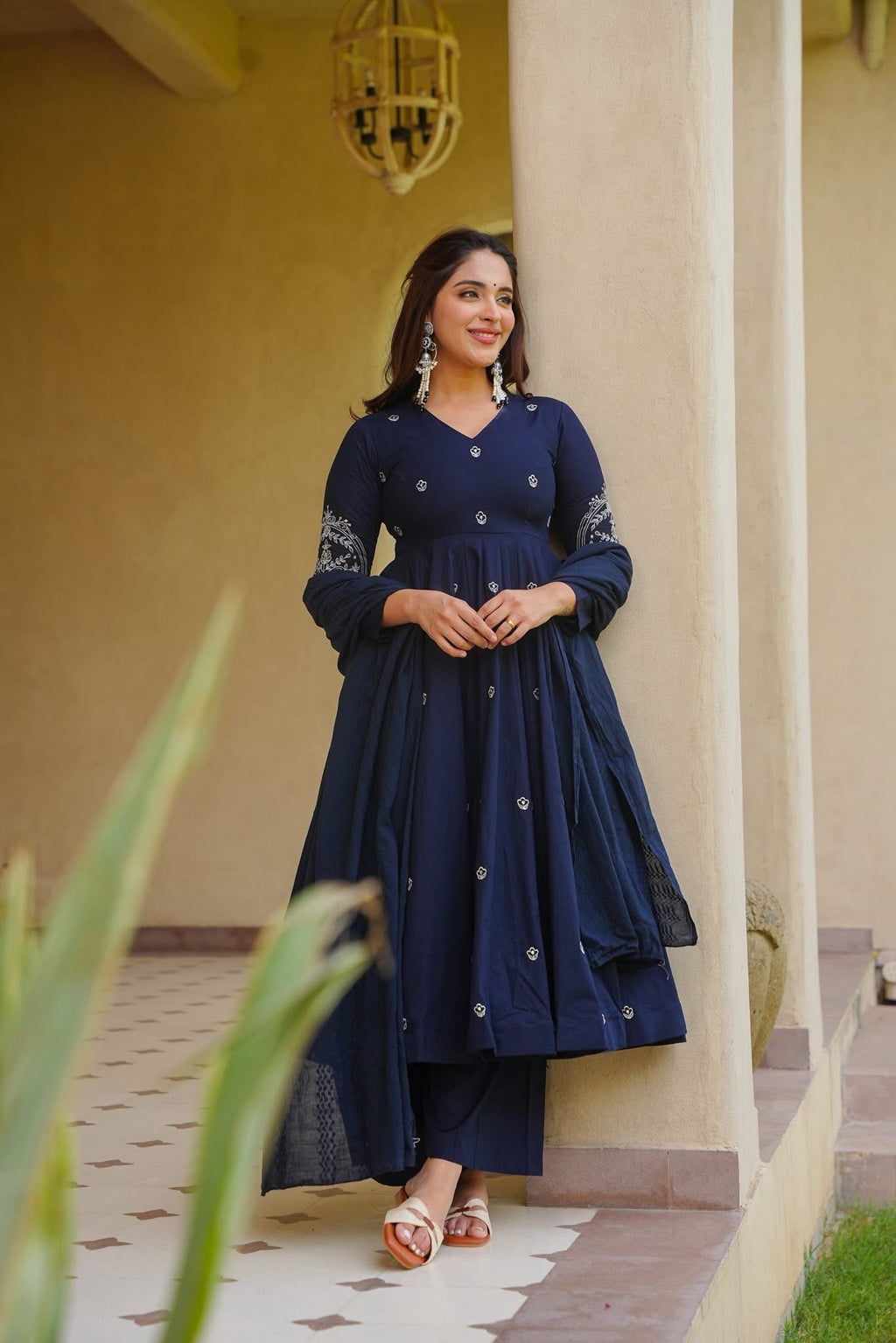 Kyaira Blue Anarkali Suit Set