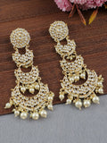 Traditional Kundan Pearl Multi-Layer Drop Earrings